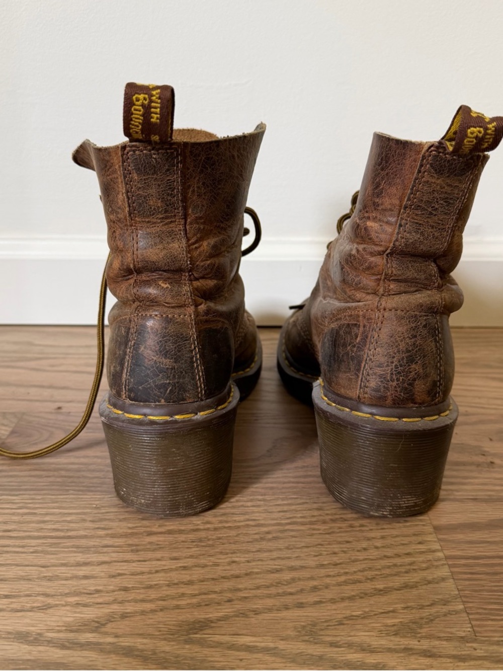 Dr. Martens Brown Clemency Heeled 8-eye Leather Combat Boots - Picture 5 of 5